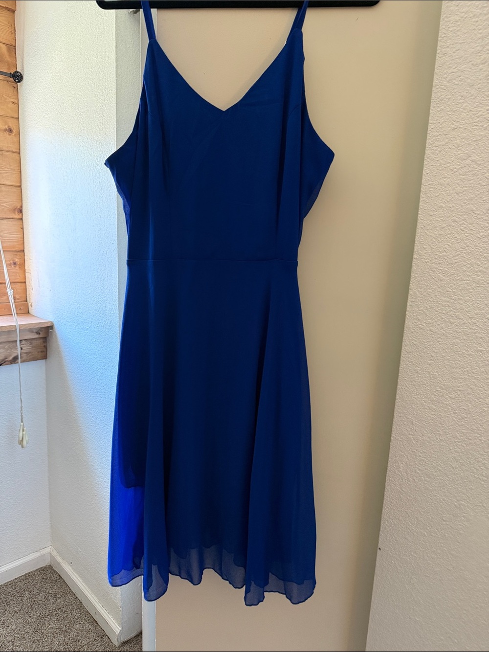 Sapphire Blue Spaghetti-Strap Midi Dress